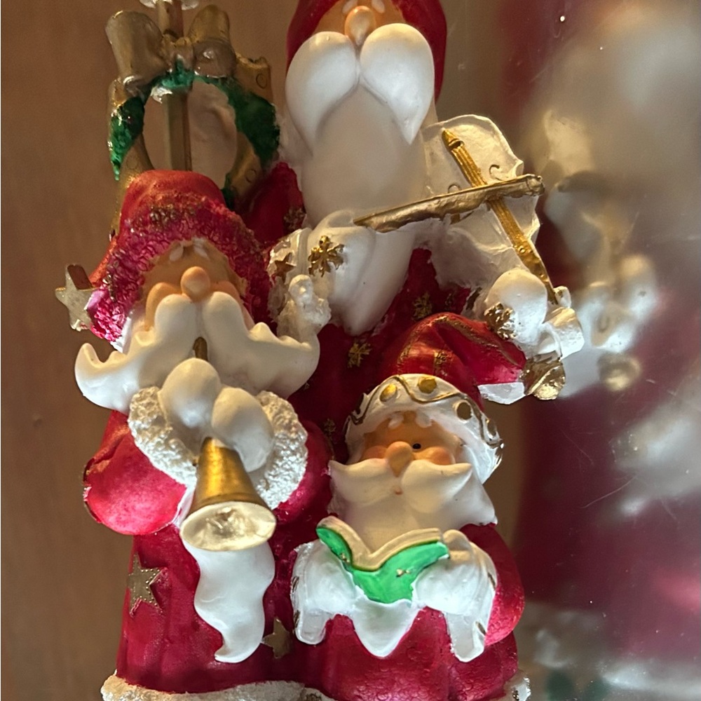 Joelson Industries  Festive Santa Claus Figurine Set - of  three Red and Gold